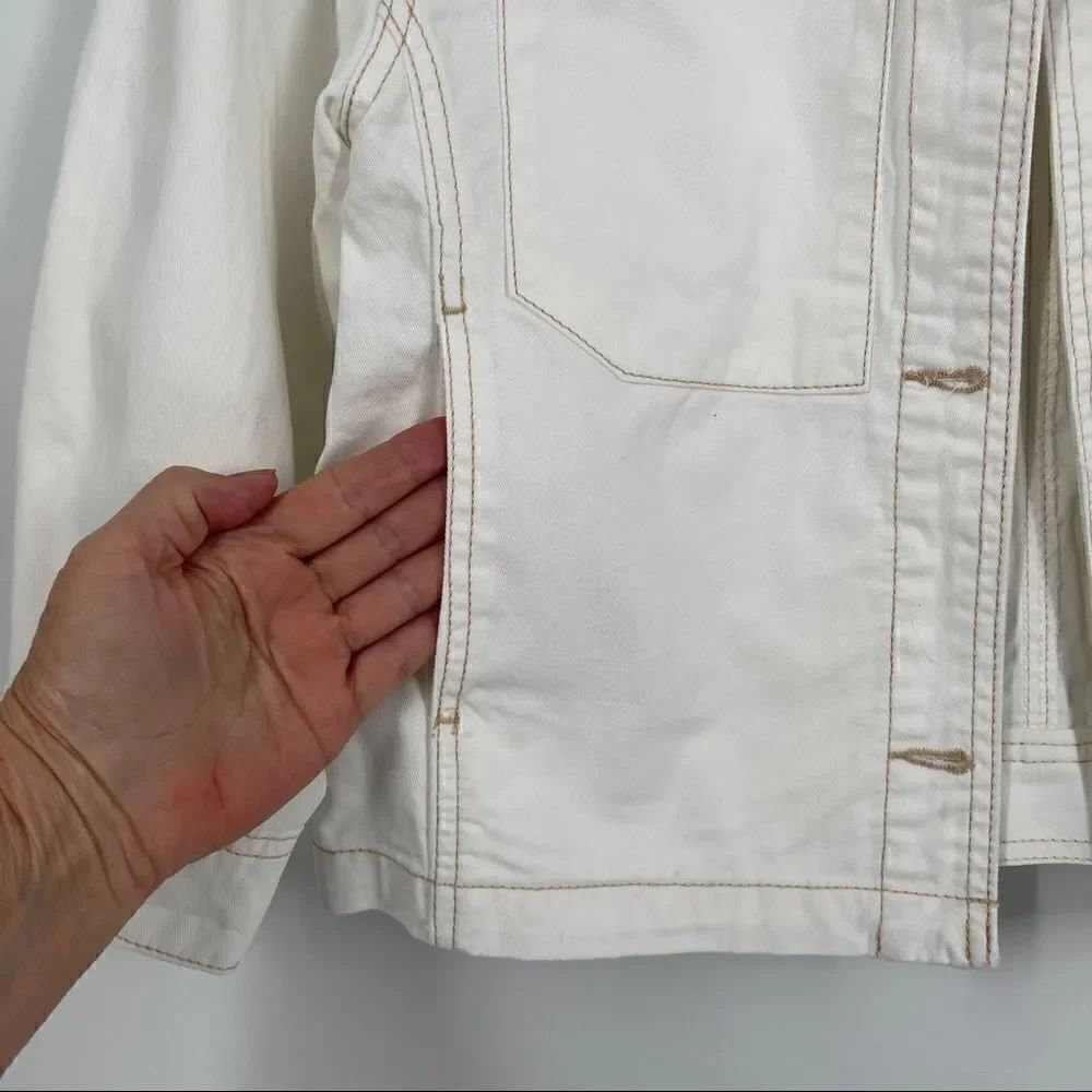 OZOC WHITE DENIM JACKET - Picture 5 of 7